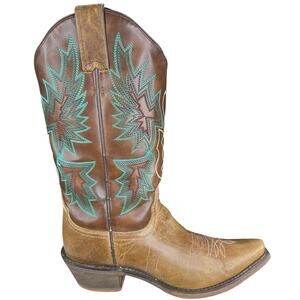 Nocona Women’s Brown Leather Western Cowgirl Boot Size US 7 B